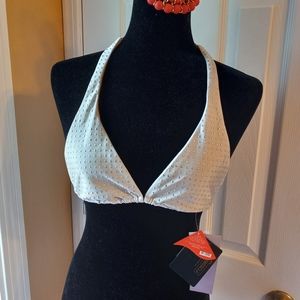 Cia Maritima Brazilian Bikini Swim Top Embellished Metallic Dots